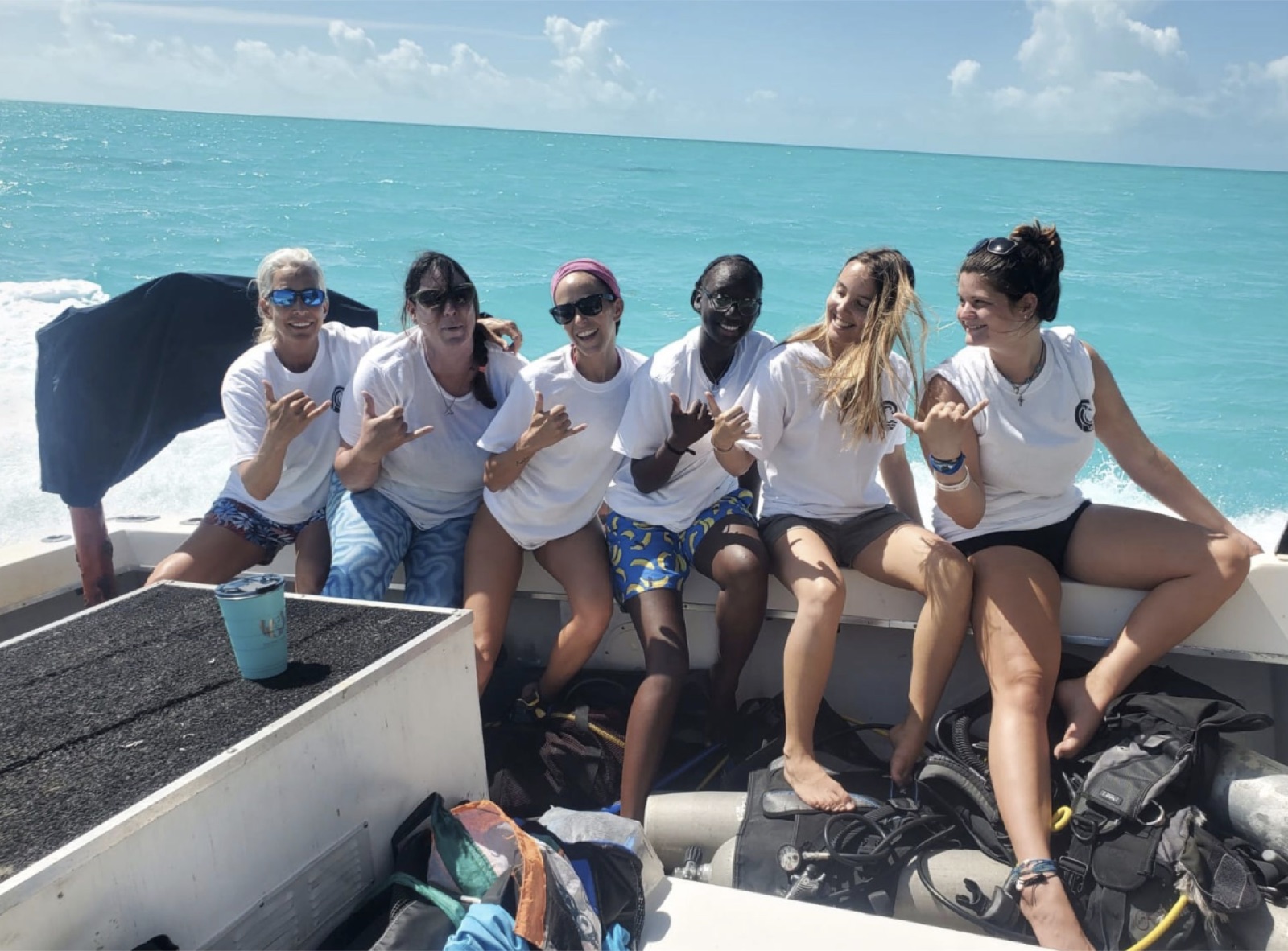 Volunteers planting corals in Turks and Caicos